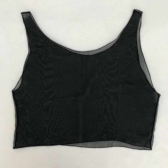 Tops Vintage Sheer Black Cropped Top Poshmark